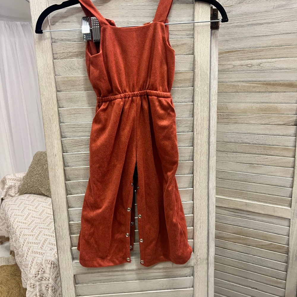 Suede Rust Jumpsuit